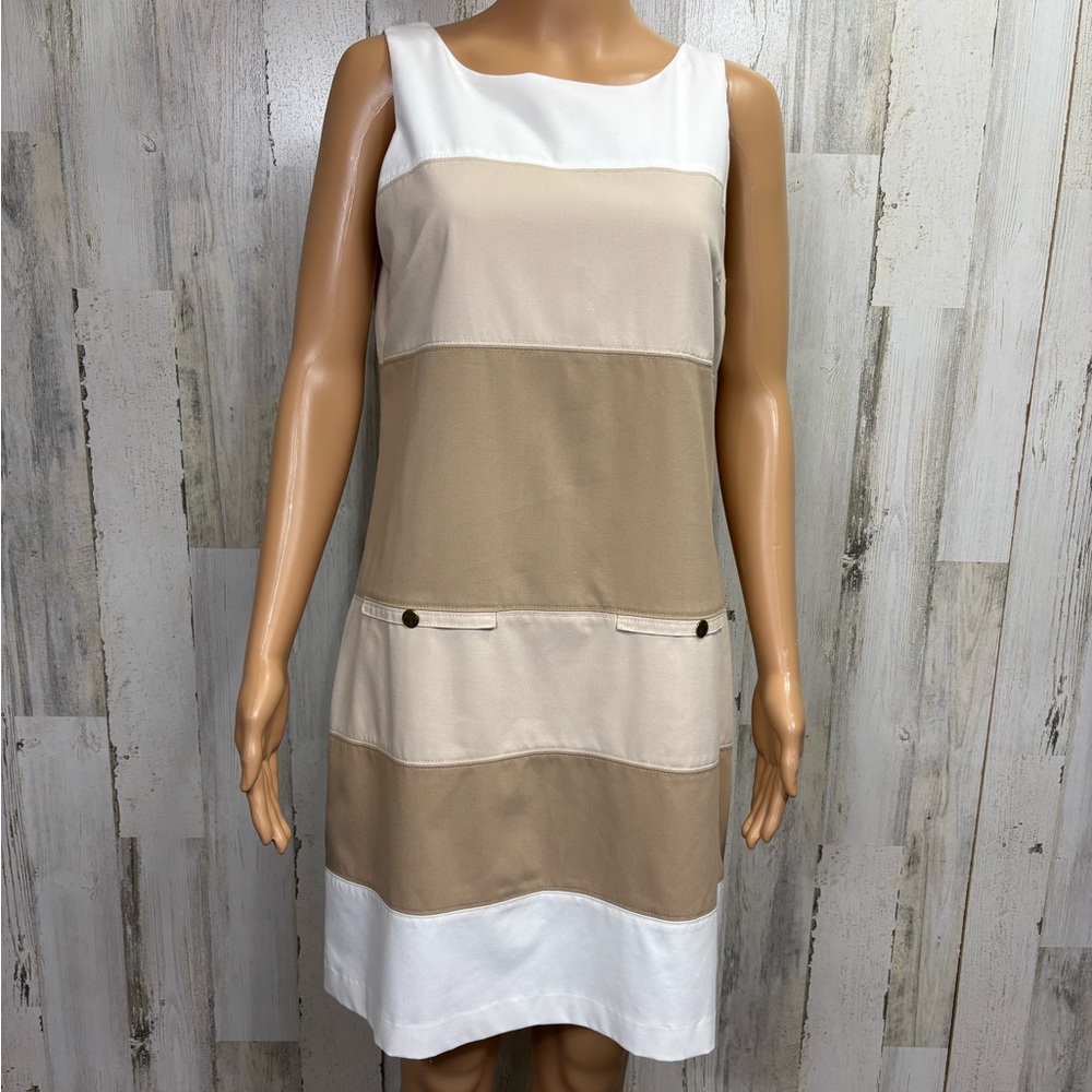 White House Black Market Sleeveless Color Block Dress